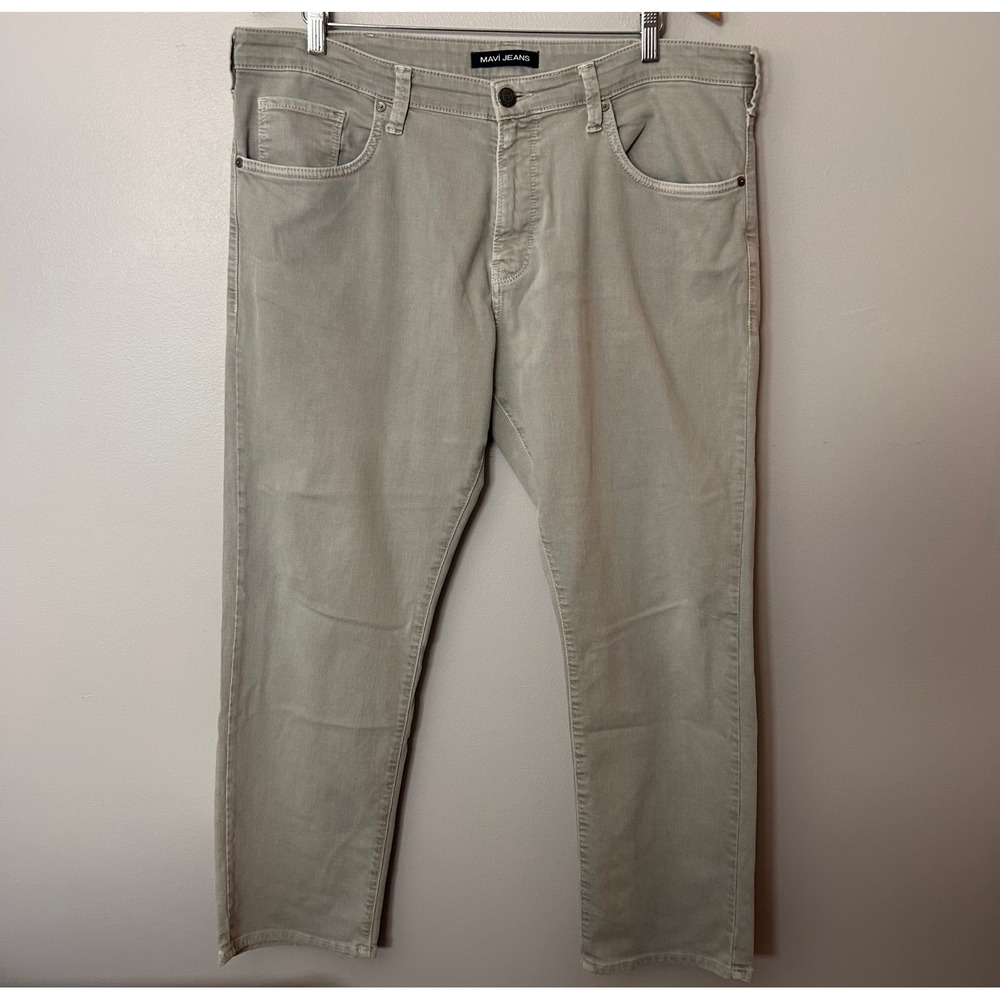 Mavi Jeans Marcus Mens 40x29 Gray Slim Straight Leg Pants Gray Casual Stretch